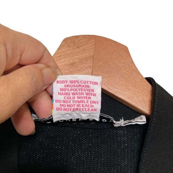 Gretchen Scott Womens XS Black Sweater Cardigan Gold Buttons Side Slits HiLo Hem - Picture 8 of 12